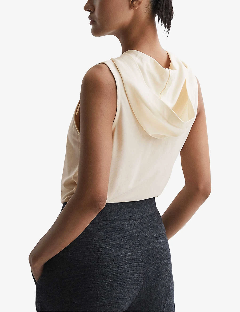 Reiss Hayley Hooded Stretch-woven Top 4 Reiss Hayley Hooded Stretch-woven Top - Image 4