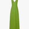 Valentino V-neck Open-back Silk Maxi Dress