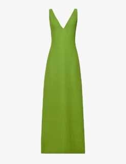 Valentino V-neck Open-back Silk Maxi Dress