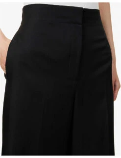 Joseph Thurlow Wide-leg High-rise Silk And Cotton-blend Trousers 10 Joseph Thurlow Wide-leg High-rise Silk And Cotton-blend Trousers -Whistles Closet Shop R04169961 BLACK ALT04