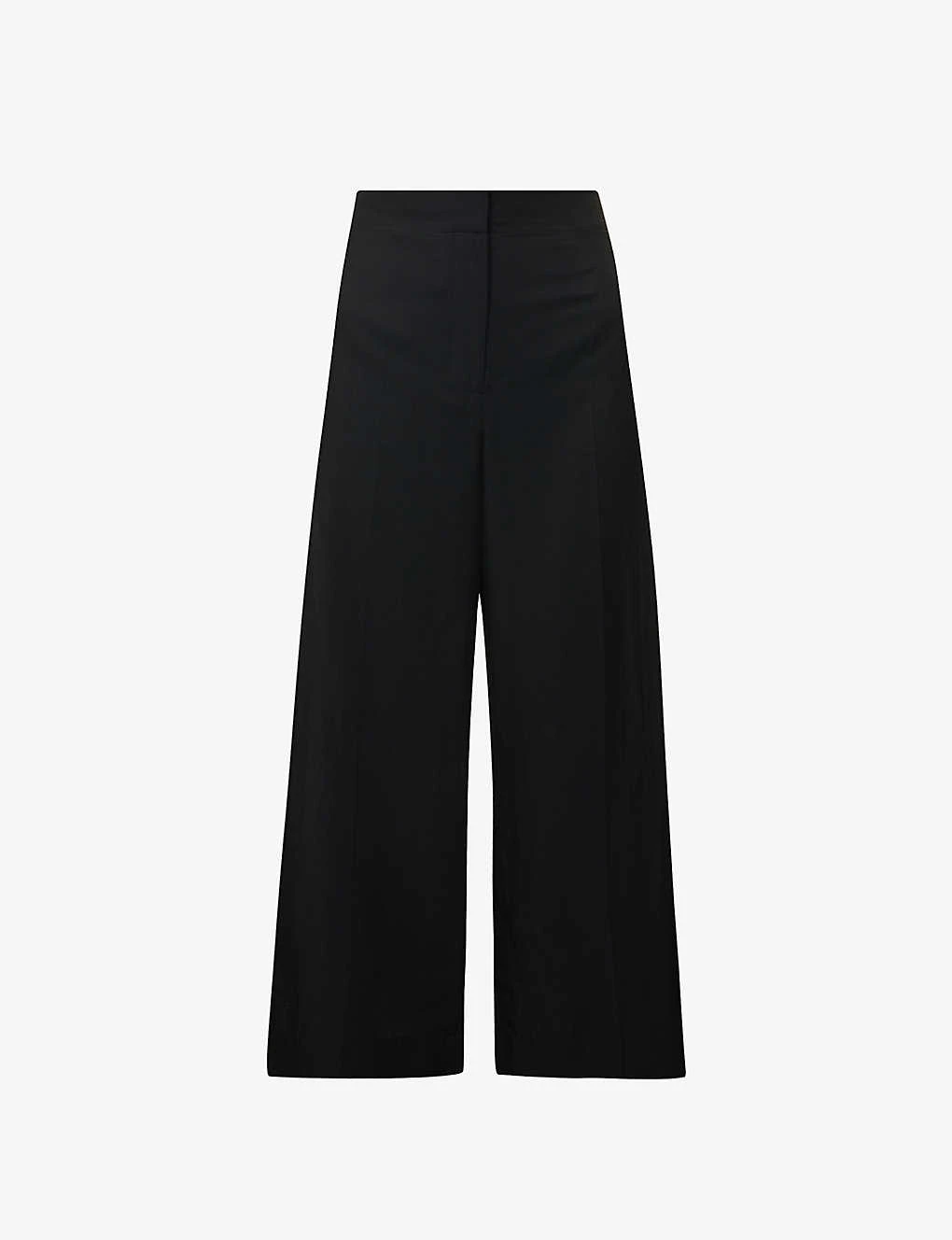 Joseph Thurlow Wide-leg High-rise Silk And Cotton-blend Trousers 1 Joseph Thurlow Wide-leg High-rise Silk And Cotton-blend Trousers