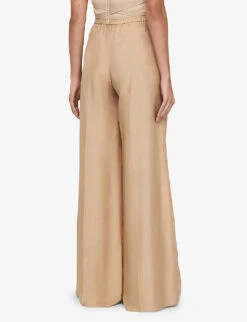 Joseph Thoresby Wide-leg Relaxed-fit Silk Trousers -Whistles Closet Shop R04169965 DESERT ALT03