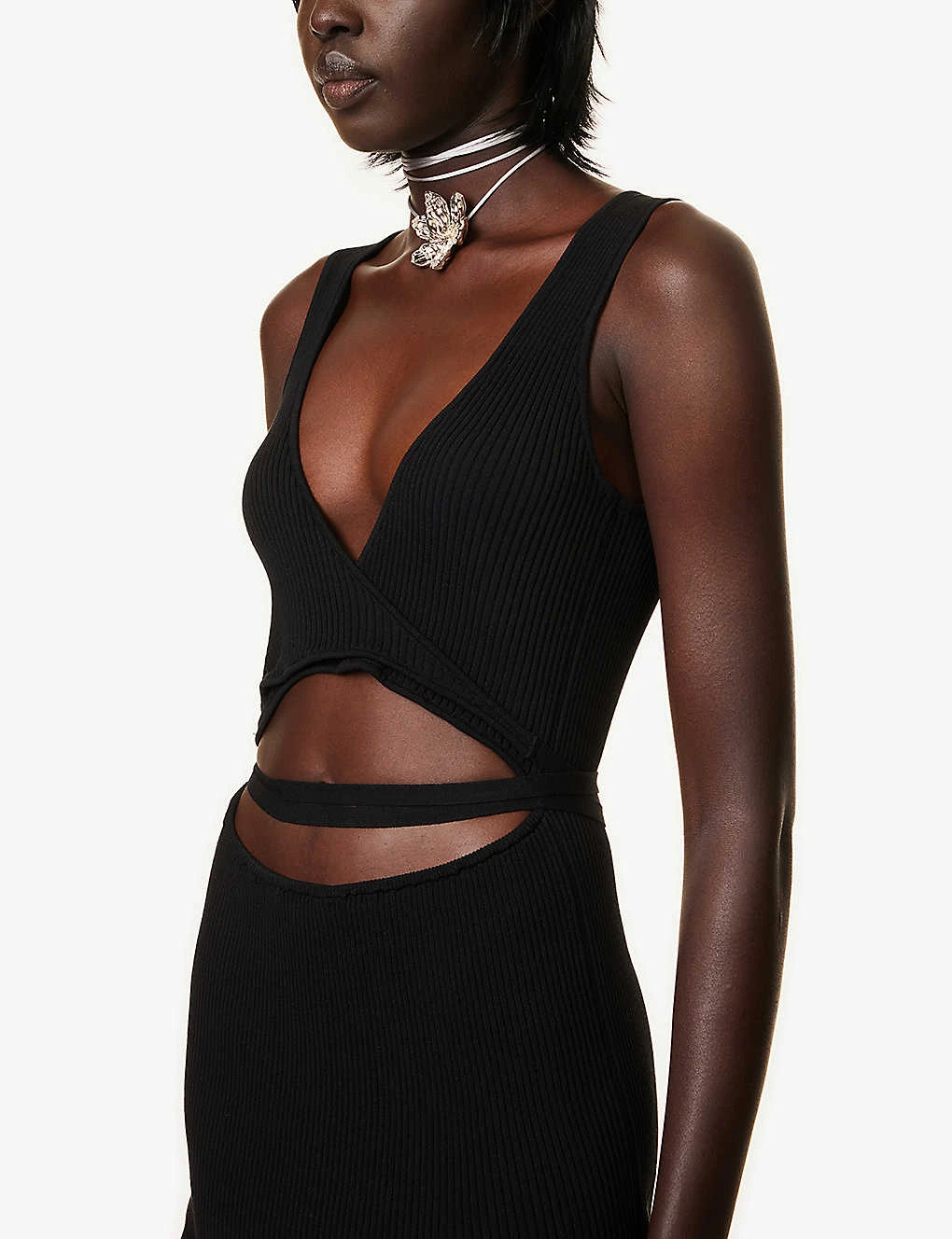 Peephole Cut-out Cotton-blend Mini Dress 5 Peephole Cut-out Cotton-blend Mini Dress - Image 5