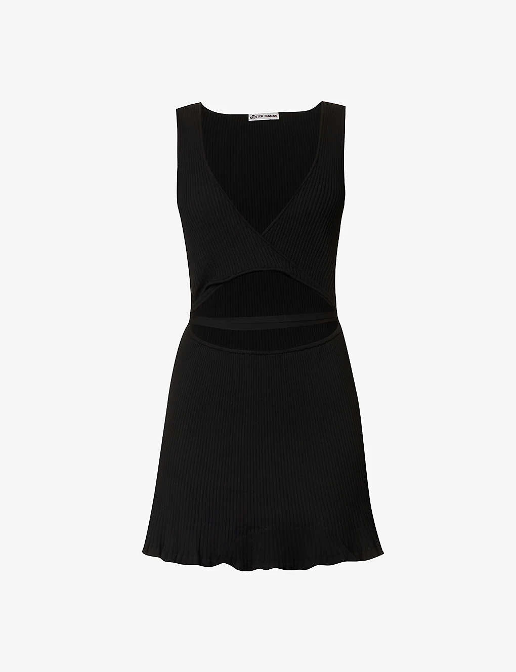 Peephole Cut-out Cotton-blend Mini Dress 1 Peephole Cut-out Cotton-blend Mini Dress