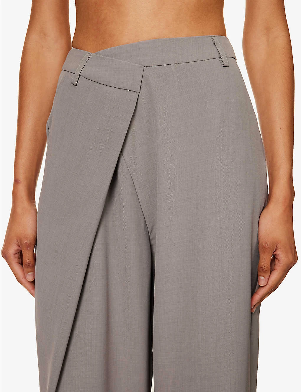 Colbie Asymmetric Wide-leg Mid-rise Woven Trousers 5 Colbie Asymmetric Wide-leg Mid-rise Woven Trousers - Image 5
