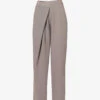 Colbie Asymmetric Wide-leg Mid-rise Woven Trousers