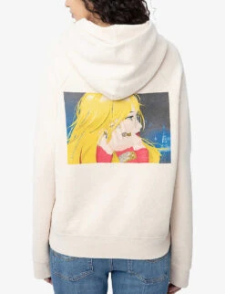 Zadig & Voltaire Georgy Moon Logo-motif Cotton-blend Hoody 8 Zadig & Voltaire Georgy Moon Logo-motif Cotton-blend Hoody -Whistles Closet Shop R04171159 BEIGECHINE ALT03