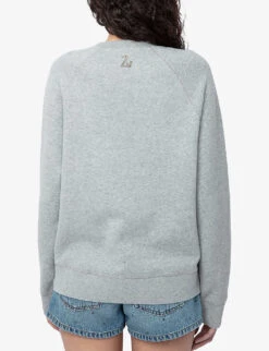 Zadig & Voltaire Upper Moon Graphic-print Cotton-blend Jumper -Whistles Closet Shop R04171161 GRISCHINE ALT03