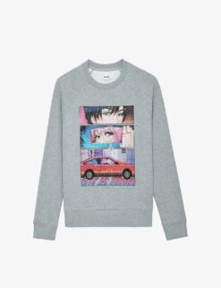 Zadig & Voltaire Upper Moon Graphic-print Cotton-blend Jumper