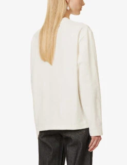 Jil Sander Logo-print Relaxed-fit Cotton-jersey T-shirt 8 Jil Sander Logo-print Relaxed-fit Cotton-jersey T-shirt -Whistles Closet Shop R04173121 102 ALT03