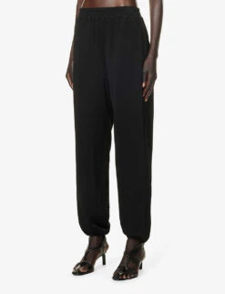 Jil Sander Elasticated-waistband Tapered-leg Mid-rise Stretch-woven Trousers -Whistles Closet Shop R04173131 1 ALT02