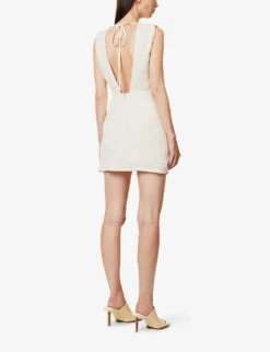 Exclusive Altyn Plunge-neck Silk-blend Mini Dress 8 Exclusive Altyn Plunge-neck Silk-blend Mini Dress -Whistles Closet Shop R04174165 IVORY ALT03