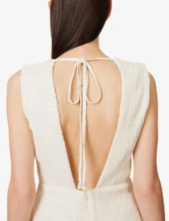 Exclusive Altyn Plunge-neck Silk-blend Mini Dress 9 Exclusive Altyn Plunge-neck Silk-blend Mini Dress -Whistles Closet Shop R04174165 IVORY ALT04