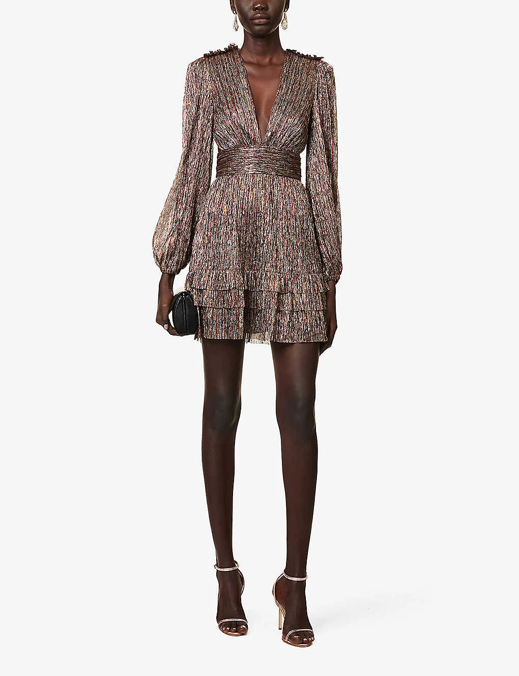 Rebecca Vallance Claude Metallic Woven Mini Dress 2 Rebecca Vallance Claude Metallic Woven Mini Dress - Image 2