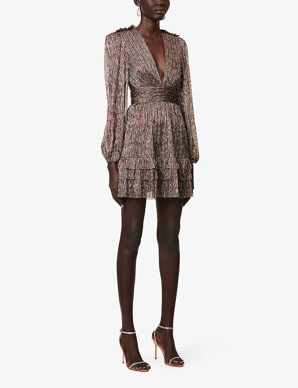 Rebecca Vallance Claude Metallic Woven Mini Dress 3 Rebecca Vallance Claude Metallic Woven Mini Dress - Image 3