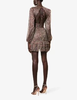 Rebecca Vallance Claude Metallic Woven Mini Dress 8 Rebecca Vallance Claude Metallic Woven Mini Dress -Whistles Closet Shop R04174369 METALLIC ALT03