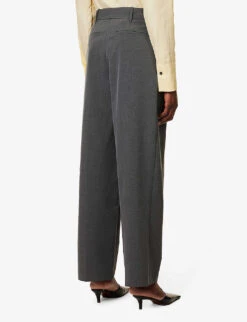 Orla Straight-leg Mid-rise Stretch-woven Trousers -Whistles Closet Shop R04174457 CHARCOALMARLE ALT03