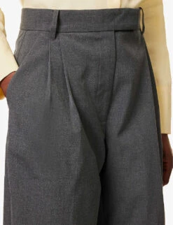 Orla Straight-leg Mid-rise Stretch-woven Trousers -Whistles Closet Shop R04174457 CHARCOALMARLE ALT04