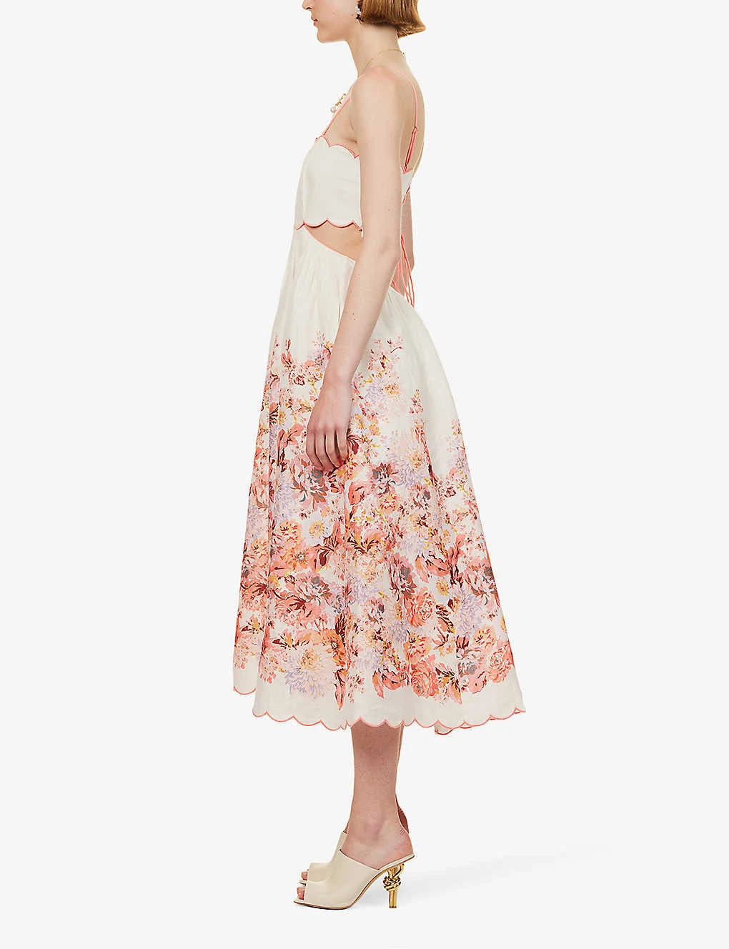 Zimmermann Devi Floral-print Flared-hem Linen Midi Dress 2 Zimmermann Devi Floral-print Flared-hem Linen Midi Dress - Image 2