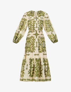 Zimmermann Raie V-neck Silk Maxi Dress