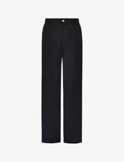Wide-leg High-rise Woven Trousers