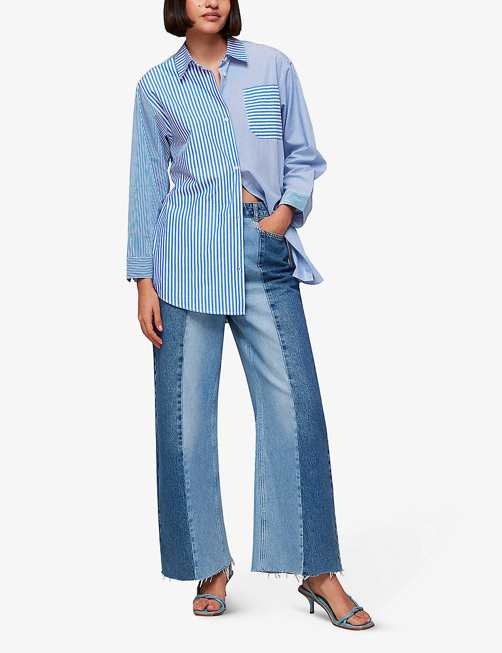 Whistles Millie Stripe Oversized Cotton Shirt 2 Whistles Millie Stripe Oversized Cotton Shirt - Image 2