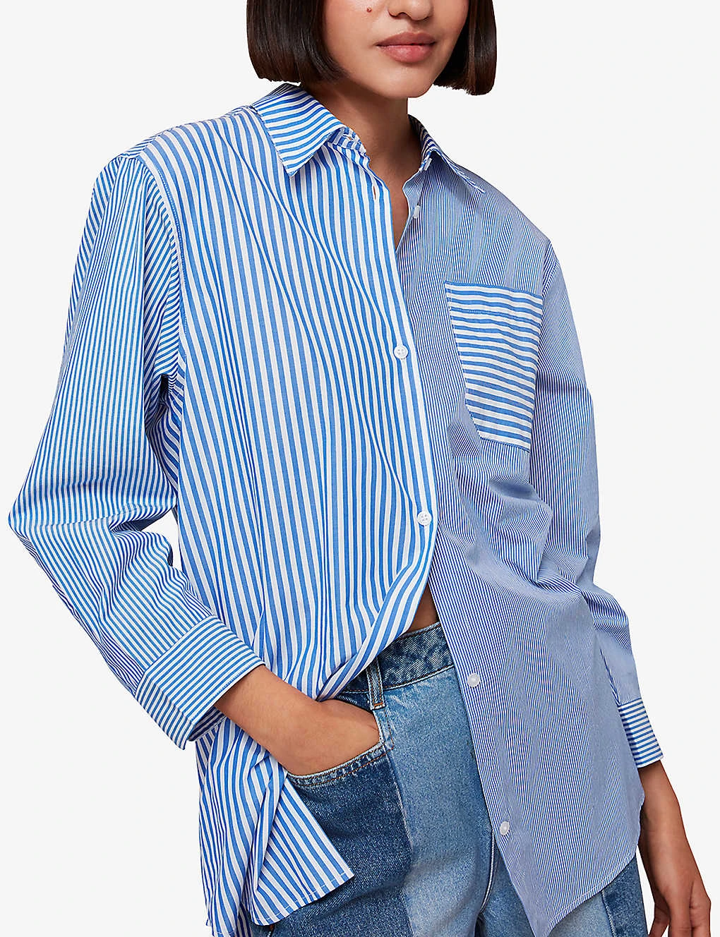 Whistles Millie Stripe Oversized Cotton Shirt 3 Whistles Millie Stripe Oversized Cotton Shirt - Image 3