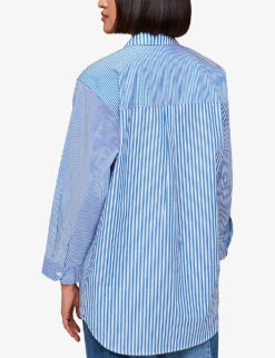 Whistles Millie Stripe Oversized Cotton Shirt 8 Whistles Millie Stripe Oversized Cotton Shirt -Whistles Closet Shop R04175228 MULTICOLOURED ALT03