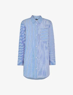 Whistles Millie Stripe Oversized Cotton Shirt