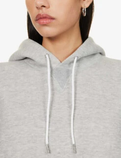 Sacai Zip-back Relaxed-fit Cotton-blend Hoody 11 Sacai Zip-back Relaxed-fit Cotton-blend Hoody -Whistles Closet Shop R04180397 LGRAY ALT05