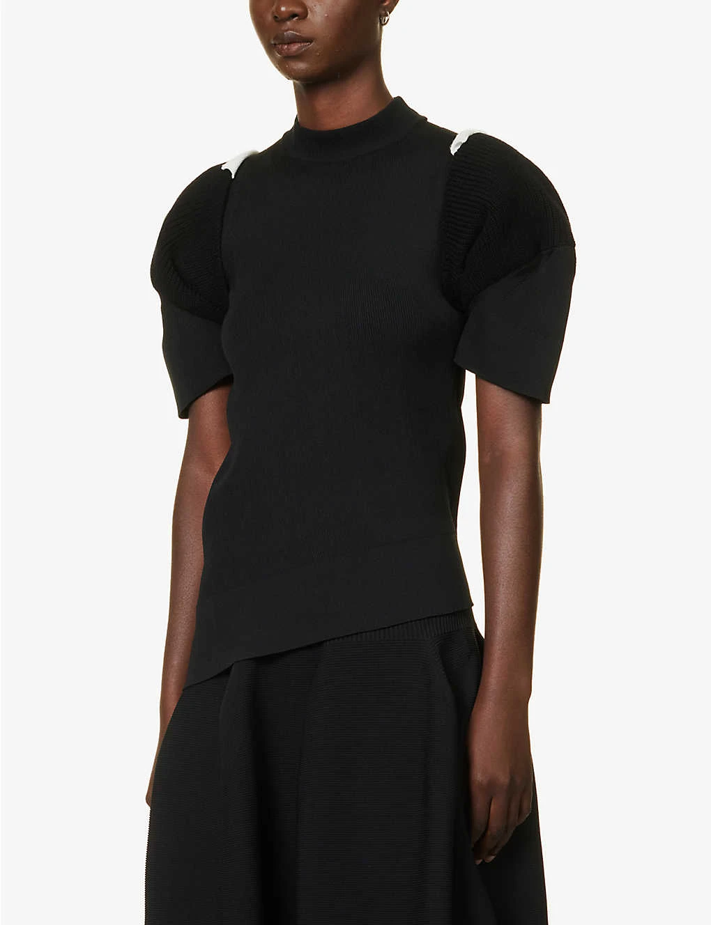 Sacai Cut-out Asymmetric-hem Knitted Top 3 Sacai Cut-out Asymmetric-hem Knitted Top - Image 3