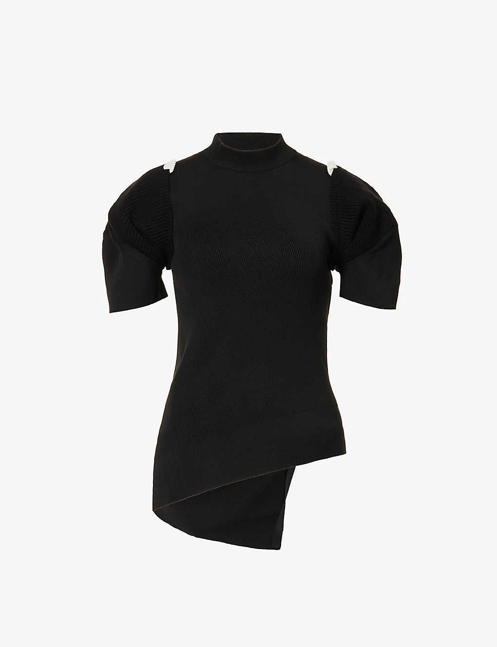 Sacai Cut-out Asymmetric-hem Knitted Top 1 Sacai Cut-out Asymmetric-hem Knitted Top