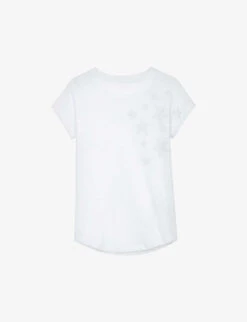 Zadig & Voltaire Skinny Stars Crystal-embellished Woven T-shirt