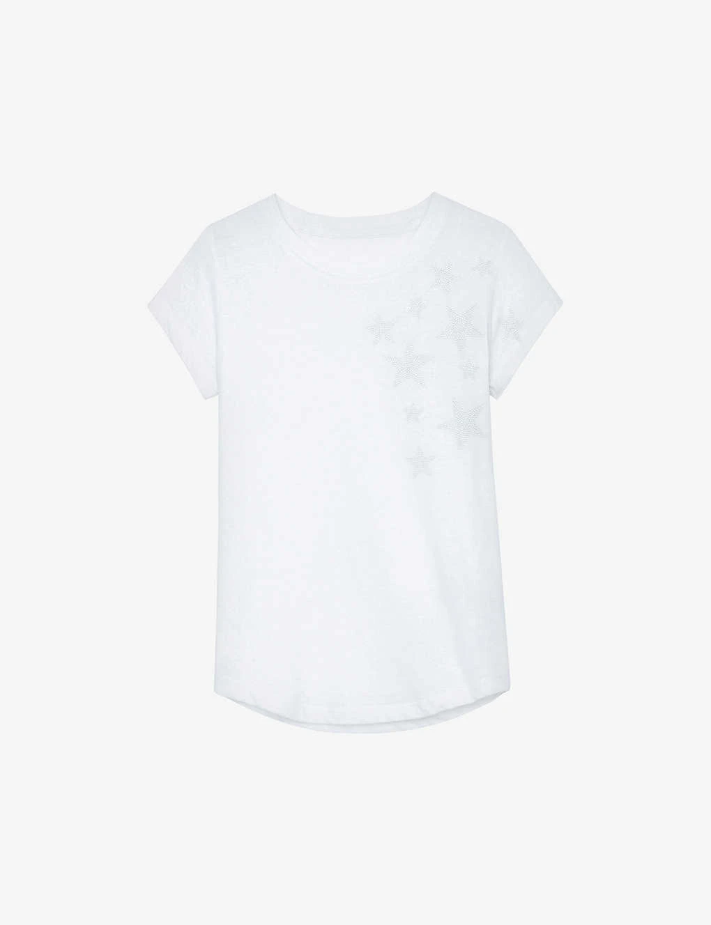 Zadig & Voltaire Skinny Stars Crystal-embellished Woven T-shirt 1 Zadig & Voltaire Skinny Stars Crystal-embellished Woven T-shirt