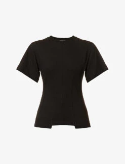 Victoria Beckham Slim-fit Asymmetric-hem Organic-cotton T-shirt
