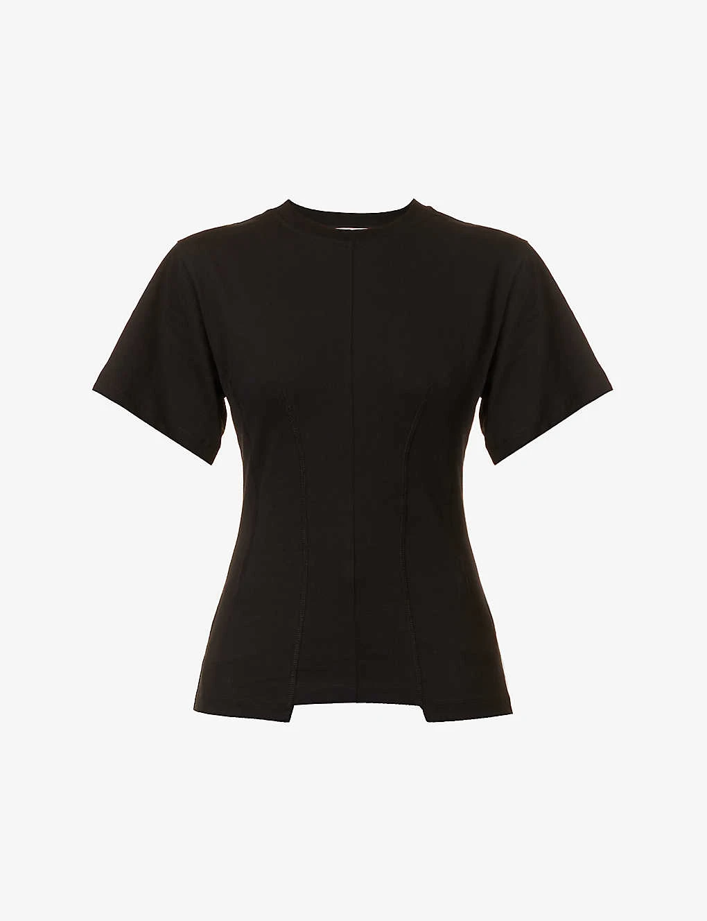 Victoria Beckham Slim-fit Asymmetric-hem Organic-cotton T-shirt 1 Victoria Beckham Slim-fit Asymmetric-hem Organic-cotton T-shirt