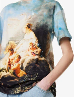 Roberto Cavalli Graphic-print Short-sleeved Cotton-jersey T-shirt 9 Roberto Cavalli Graphic-print Short-sleeved Cotton-jersey T-shirt -Whistles Closet Shop R04180673 MULTICOLOUR ALT04