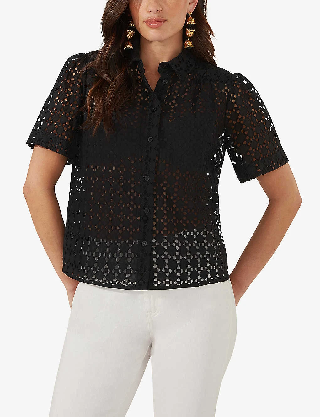 Broderie-anglaise Boxy Cotton Shirt 3 Broderie-anglaise Boxy Cotton Shirt - Image 3