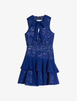 Ted Baker Timmia Devoré Floral-print Woven Mini Dress