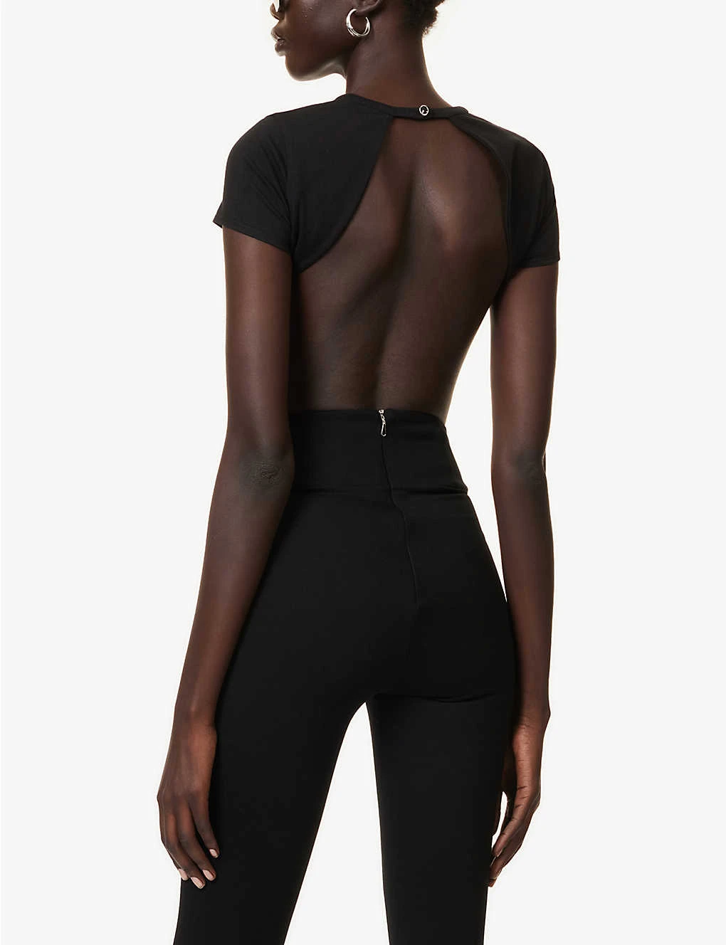 Backless Obsidian-embellished Stretch-cotton Top 4 Backless Obsidian-embellished Stretch-cotton Top - Image 4