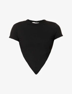 Backless Obsidian-embellished Stretch-cotton Top