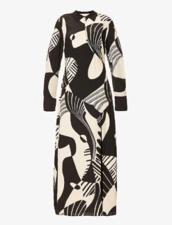 Realisme Cut-out Geometric-print Silk-crepe Maxi Dress