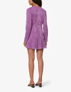 Stine Goya Noelia Sequin-embellished Mini Dress 9 Stine Goya Noelia Sequin-embellished Mini Dress -Whistles Closet Shop R04183752 ORCHID ALT03