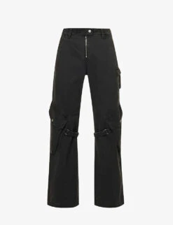 Acne Studios Potina Faded-wash Wide-leg Mid-rise Cotton Trousers