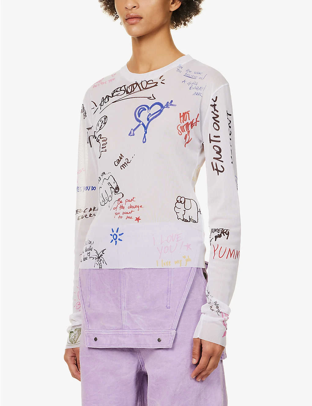 Acne Studios Emmbar Scribbles Graphic-print Mesh Top 3 Acne Studios Emmbar Scribbles Graphic-print Mesh Top - Image 3