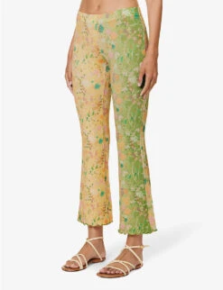 Dania Floral-print Straight-leg Low-rise Stretch-woven Trousers -Whistles Closet Shop R04185232 MULTI ALT02