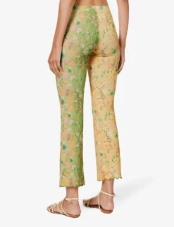 Dania Floral-print Straight-leg Low-rise Stretch-woven Trousers -Whistles Closet Shop R04185232 MULTI ALT03