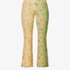 Dania Floral-print Straight-leg Low-rise Stretch-woven Trousers