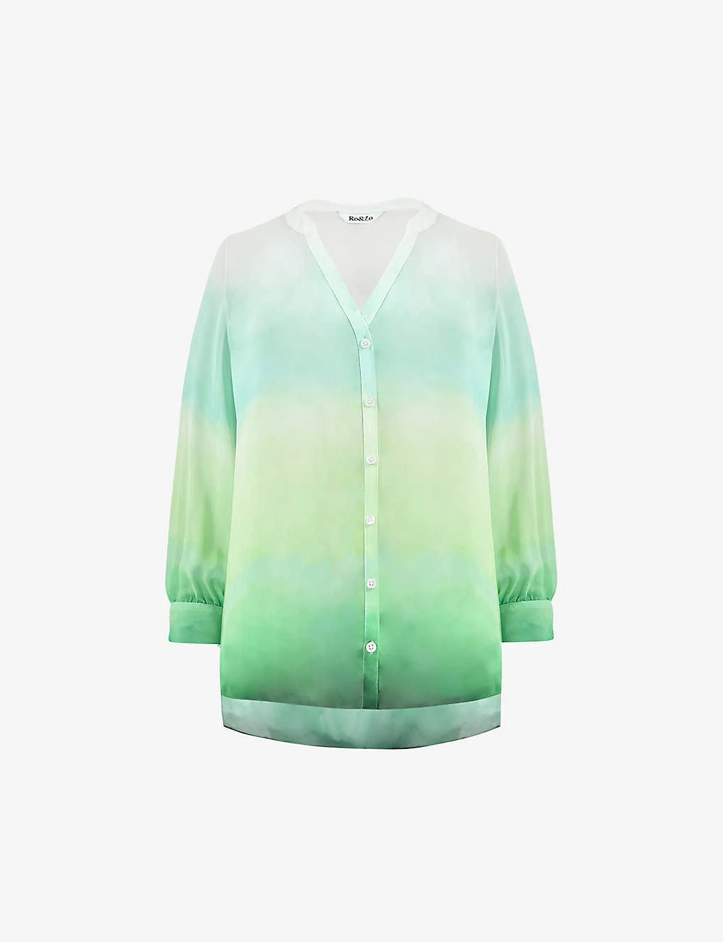 V-neck Gradient-pattern Woven Shirt 1 V-neck Gradient-pattern Woven Shirt