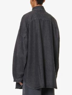 Dallas Oversized Faded-wash Denim Shirt 8 Dallas Oversized Faded-wash Denim Shirt -Whistles Closet Shop R04186445 DARKGREY ALT03